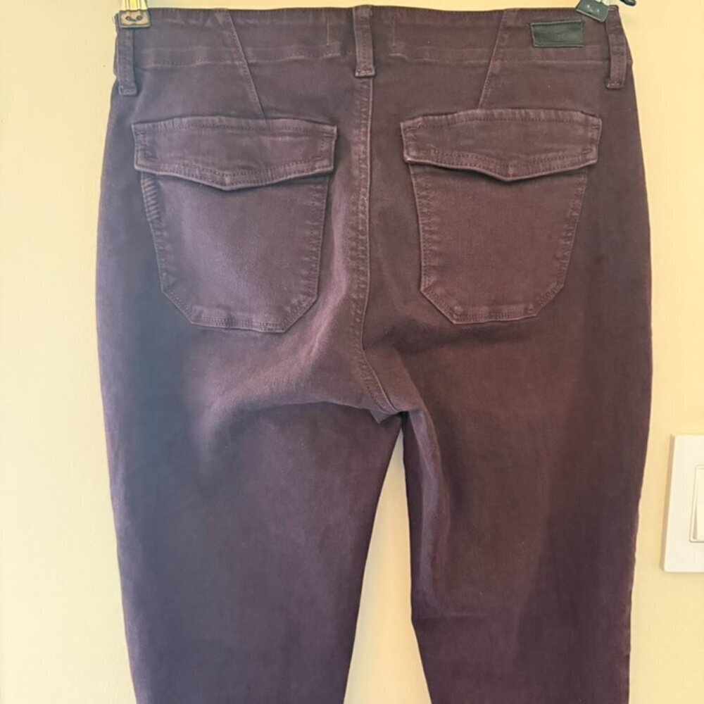 PAIGE Maysile Cropped Jogger Pants Womens Size 27 Vintage Black Cherry Ankle - Picture 11 of 12